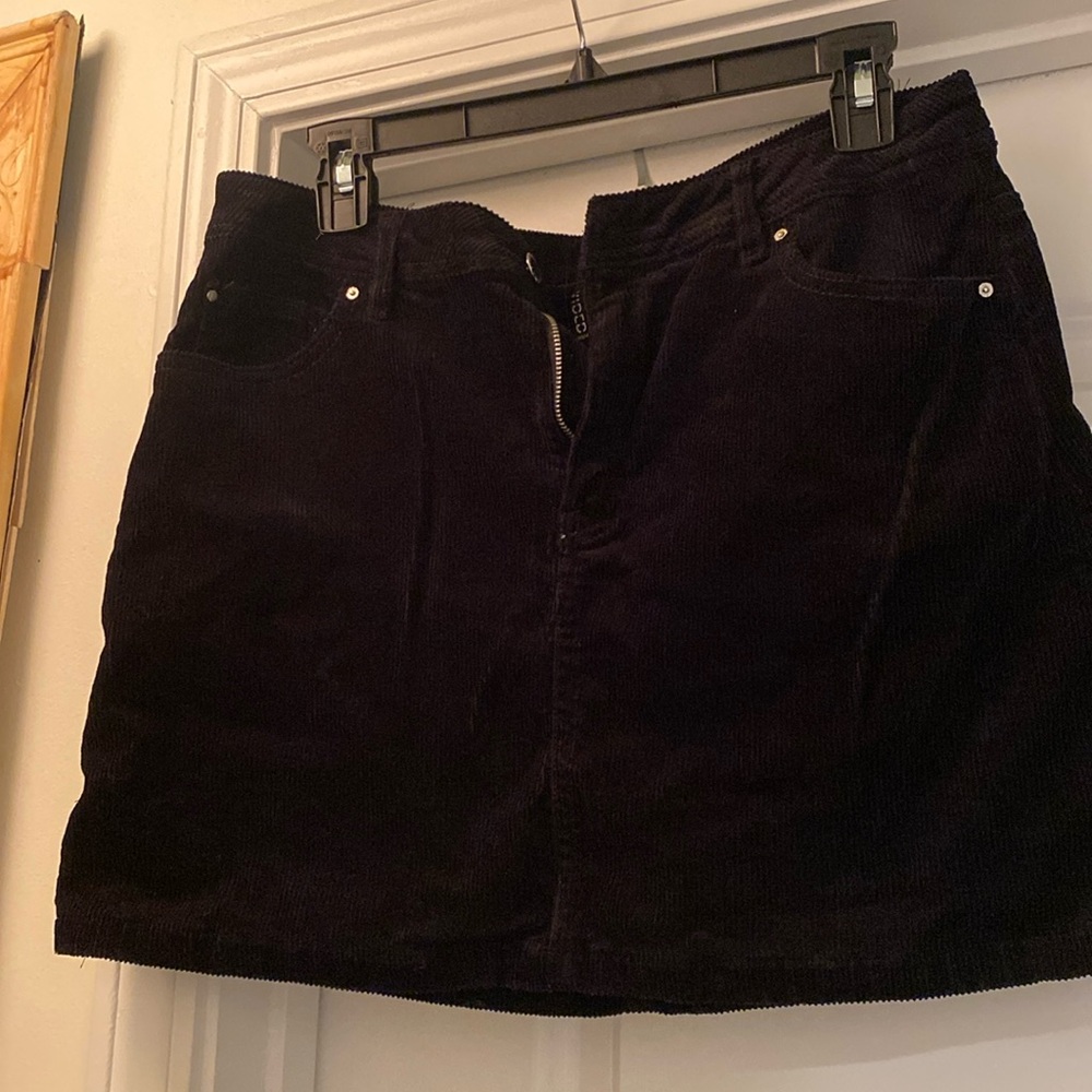 Black Corduroy Mini Skirt - Size 8
